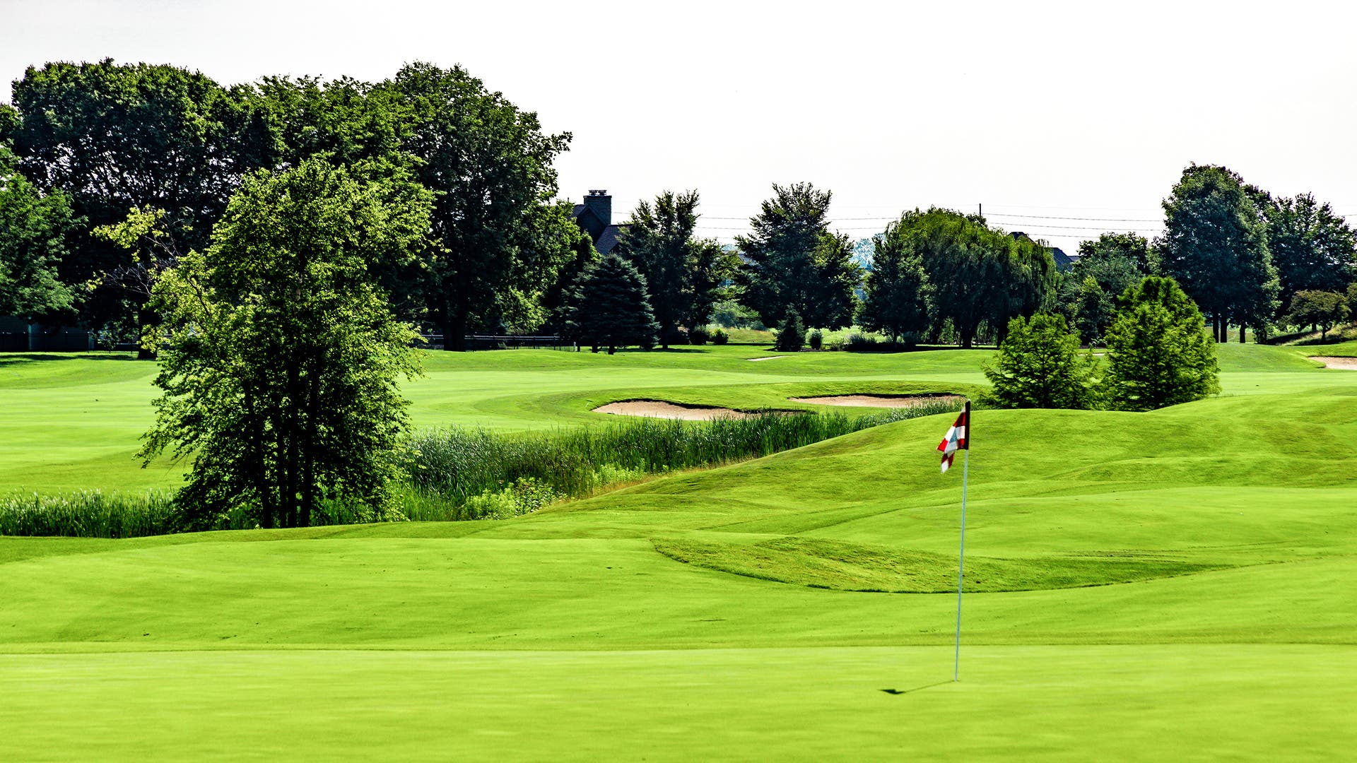 Landscape putting greens and fairway photo of the Atkins Golf Club golf course