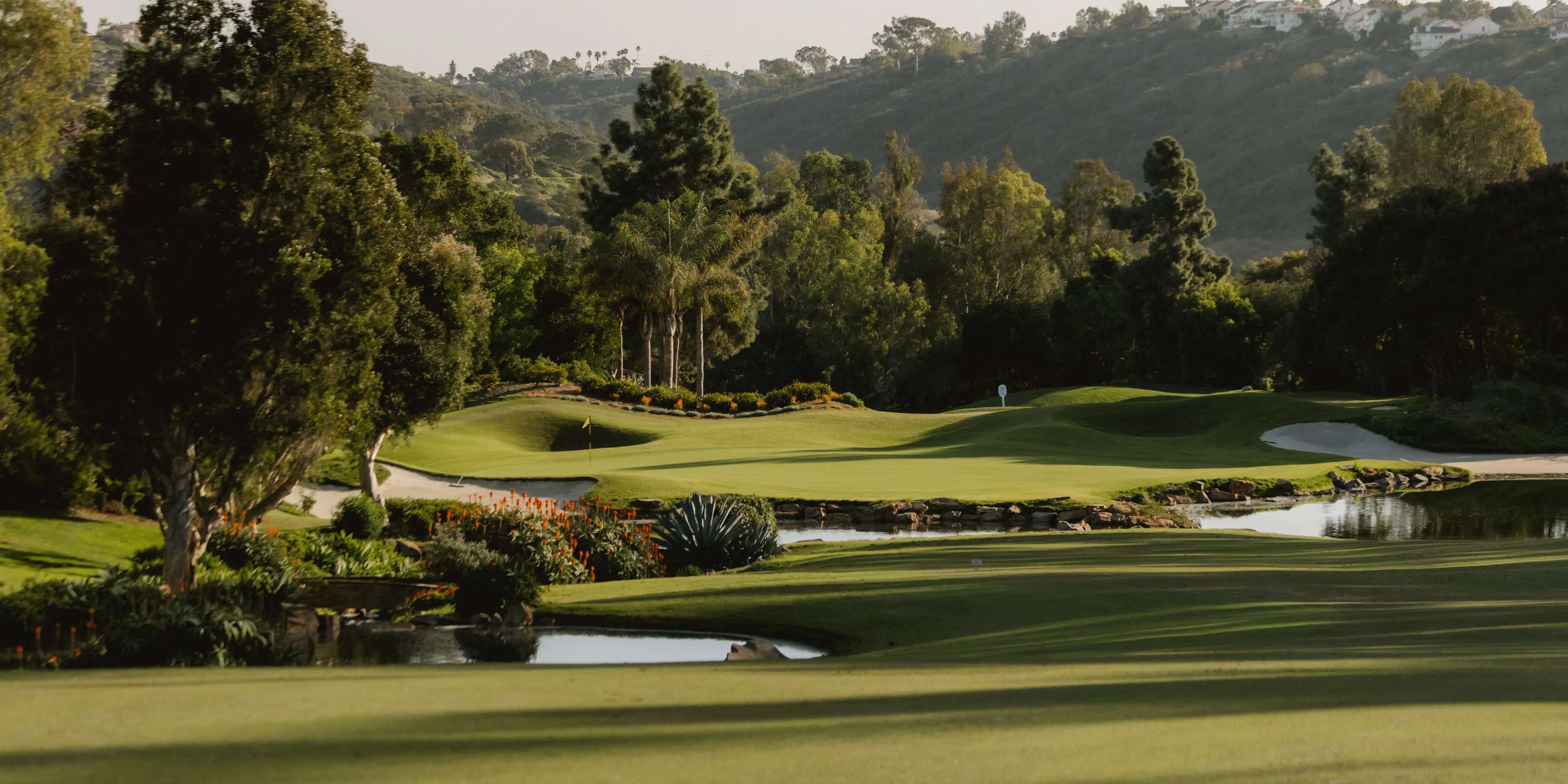 Landscape putting greens and fairway photo of the Aviara Golf Club golf course