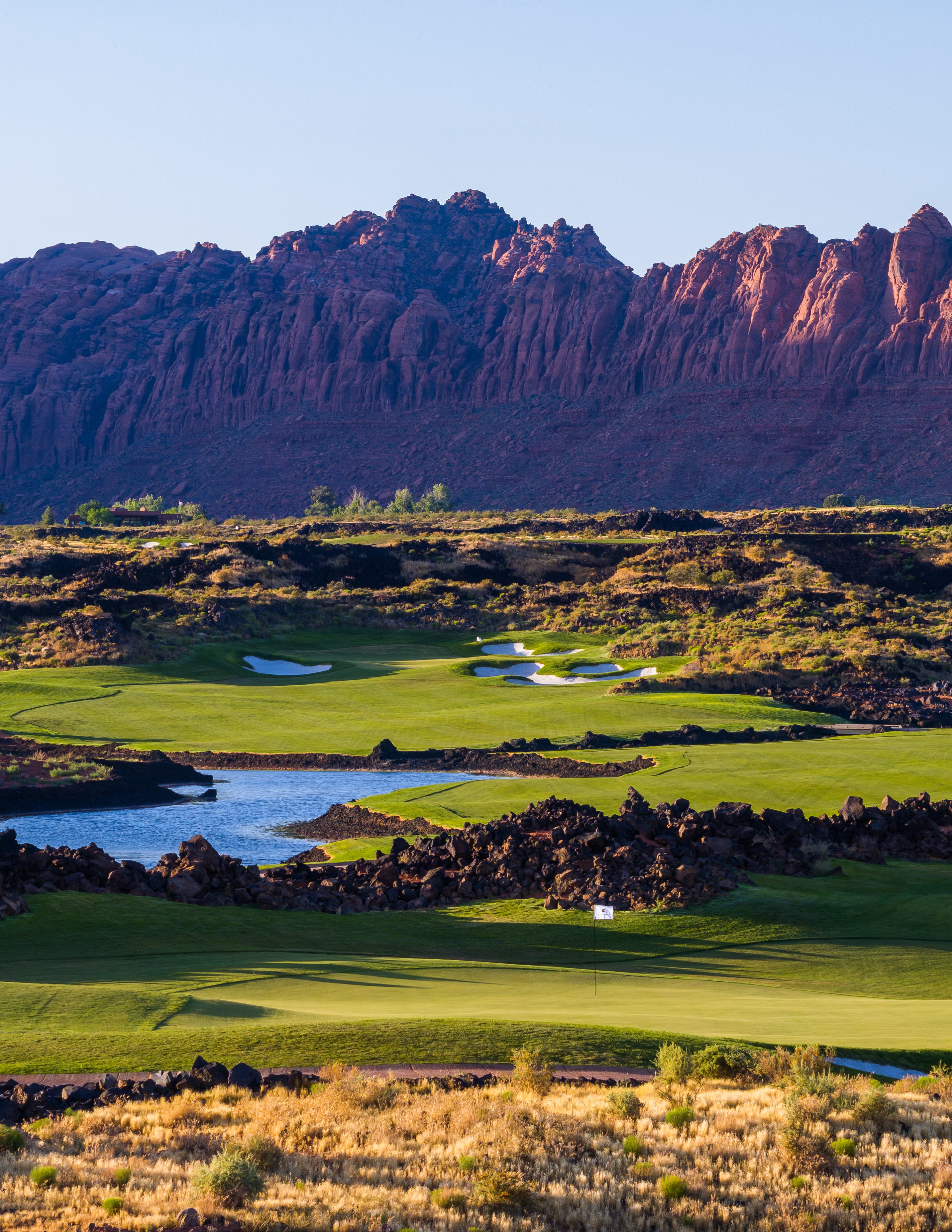 Landscape putting greens and fairway photo of the Black Desert golf course