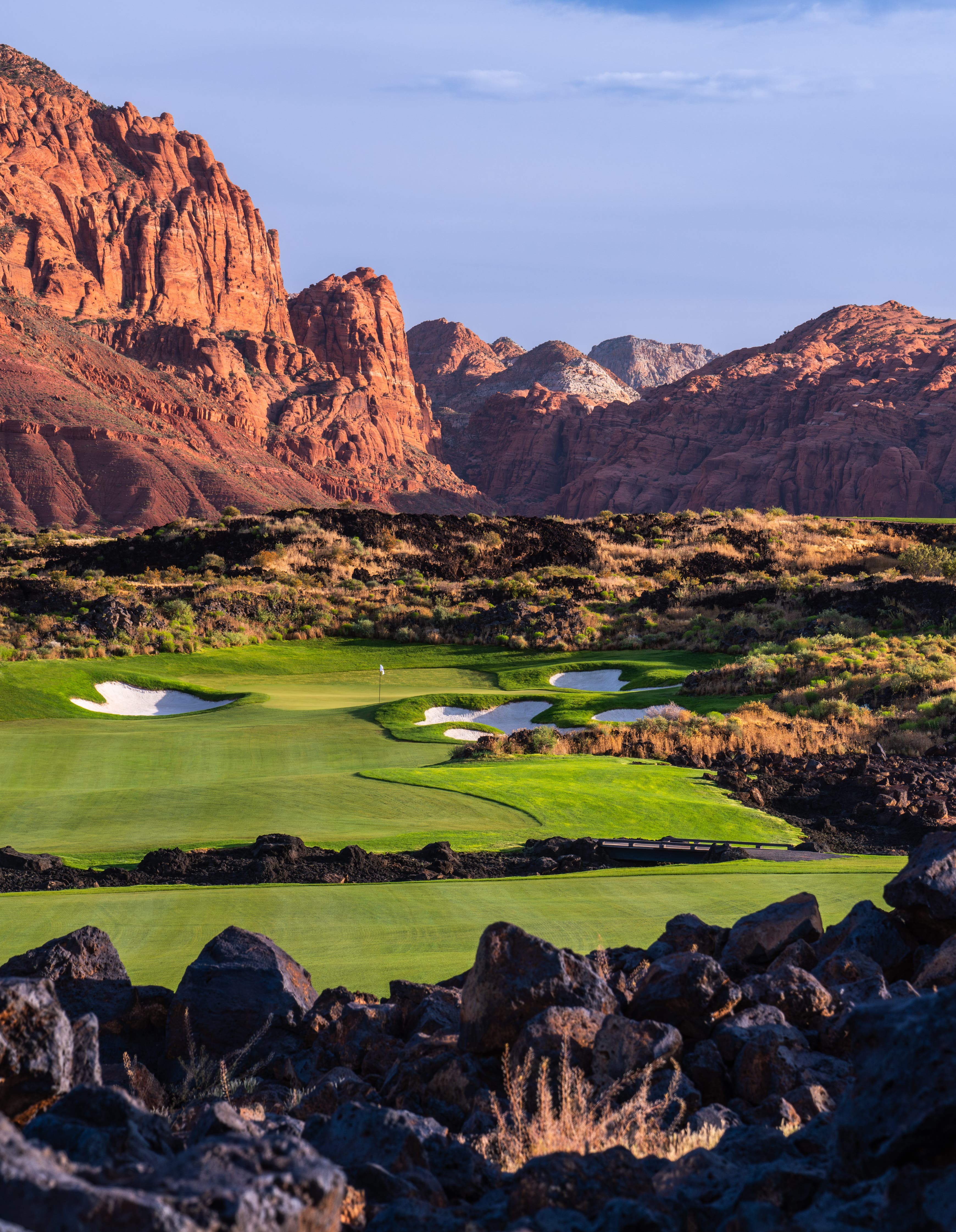 Landscape putting greens and fairway photo of the Black Desert golf course