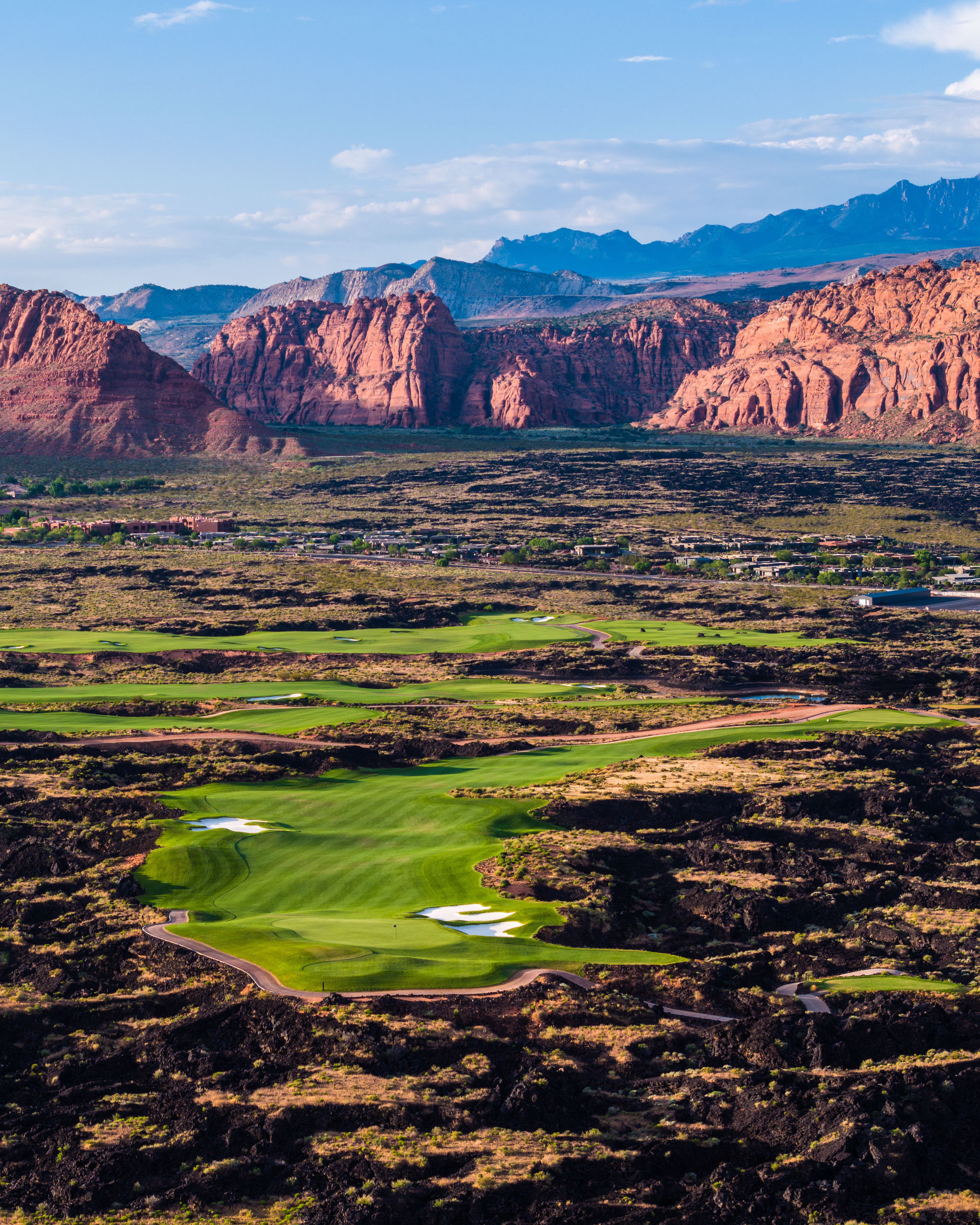 Landscape putting greens and fairway photo of the Black Desert golf course