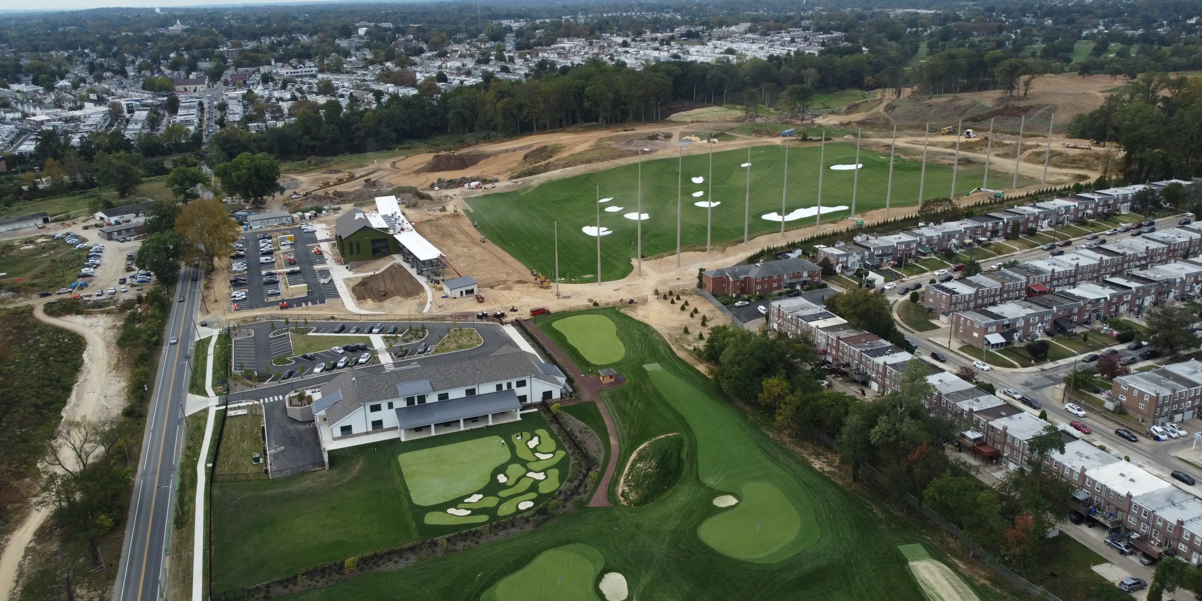 Landscape putting greens and fairway photo of the Cobbs Creek Golf Campus golf course