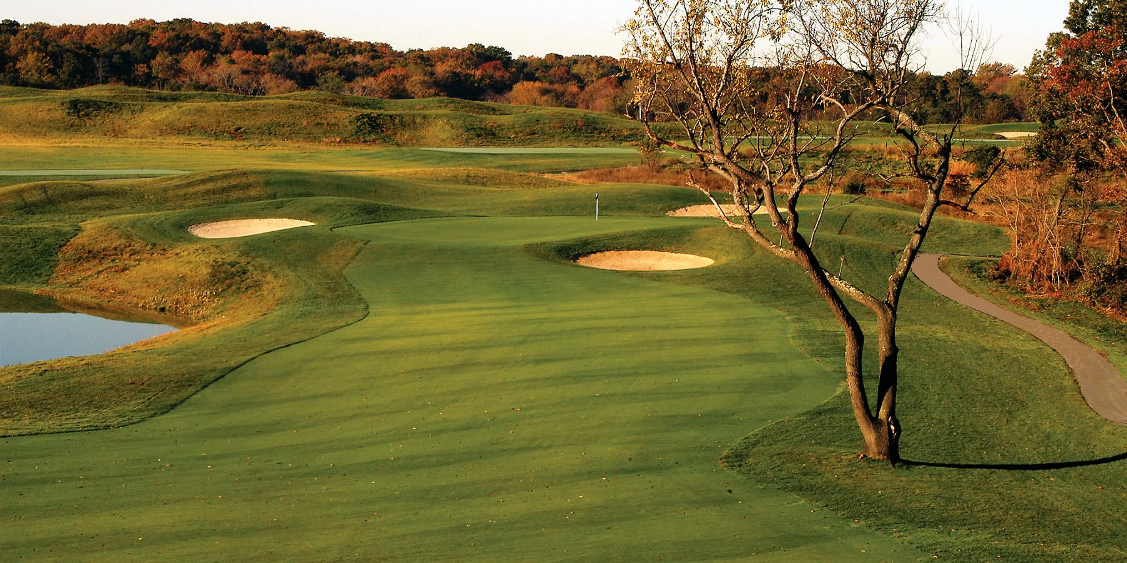 Landscape putting greens and fairway photo of the Compass Pointe Golf Courses golf course