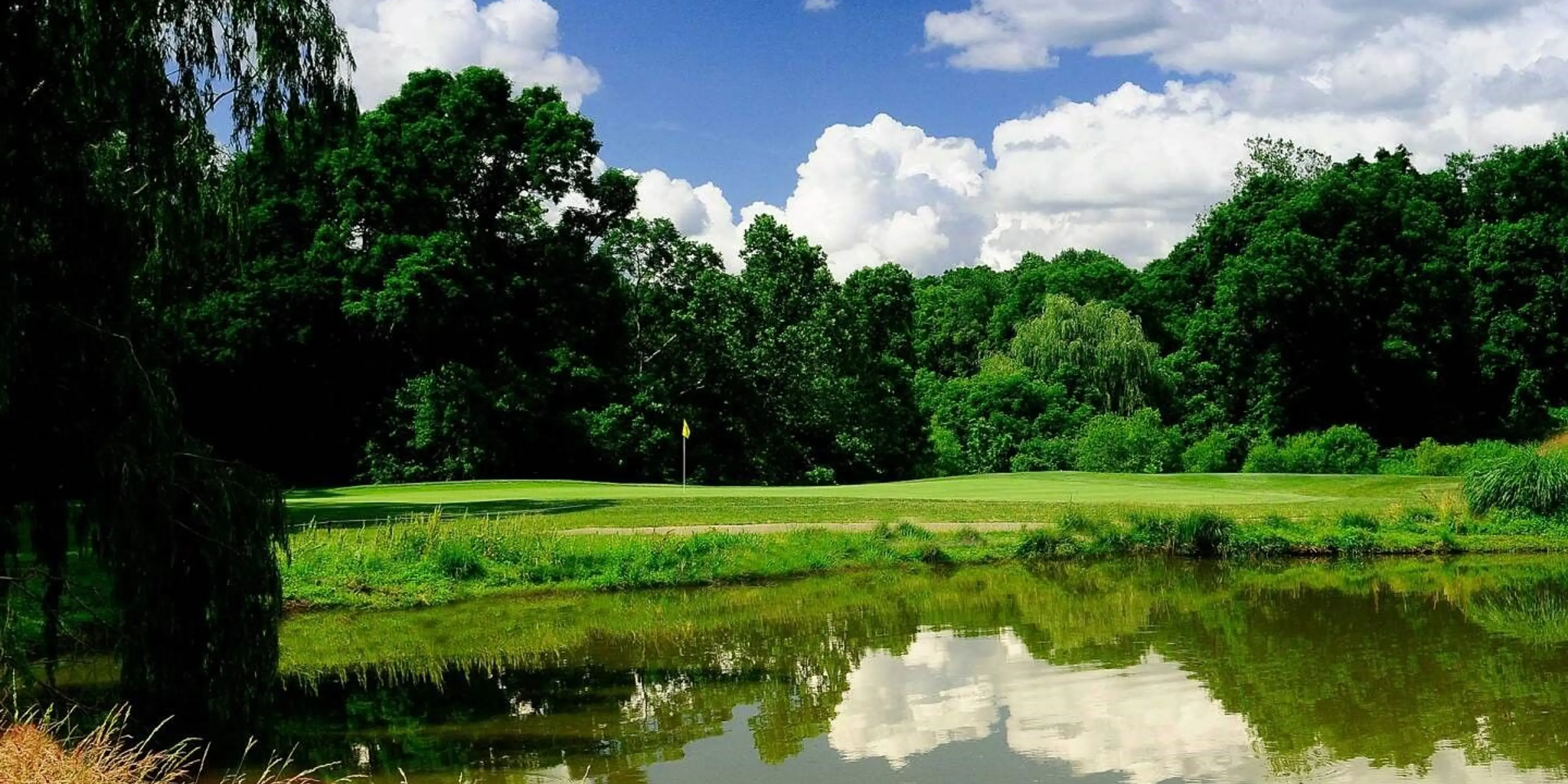 Landscape putting greens and fairway photo of the Delcastle Golf Club golf course