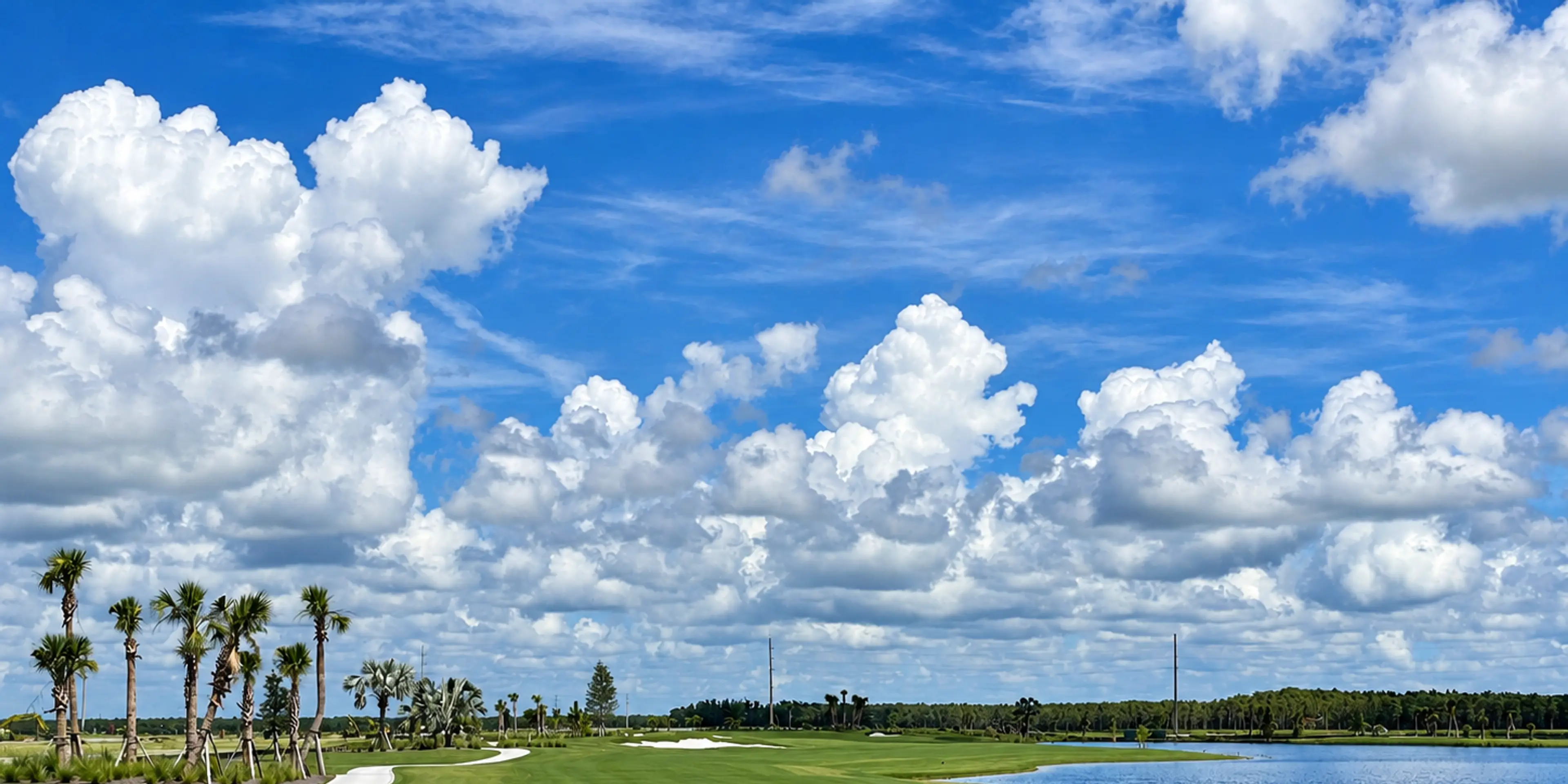 Landscape putting greens and fairway photo of the Esplanade at Rivergrass golf course