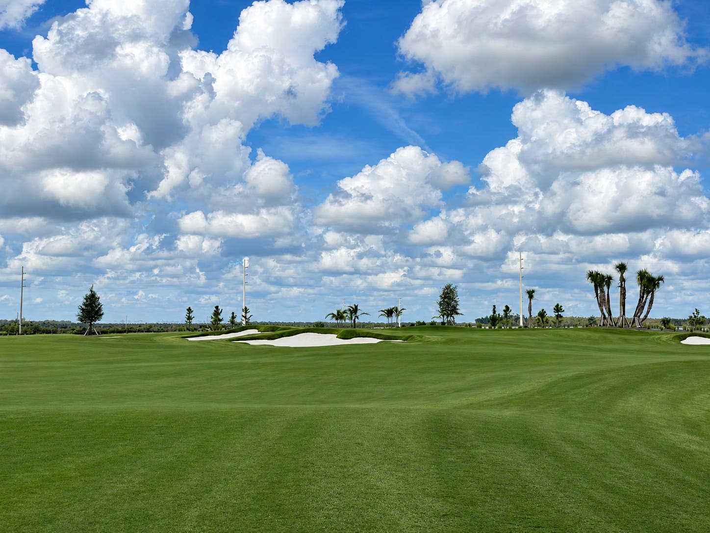 Landscape putting greens and fairway photo of the Esplanade at Rivergrass golf course
