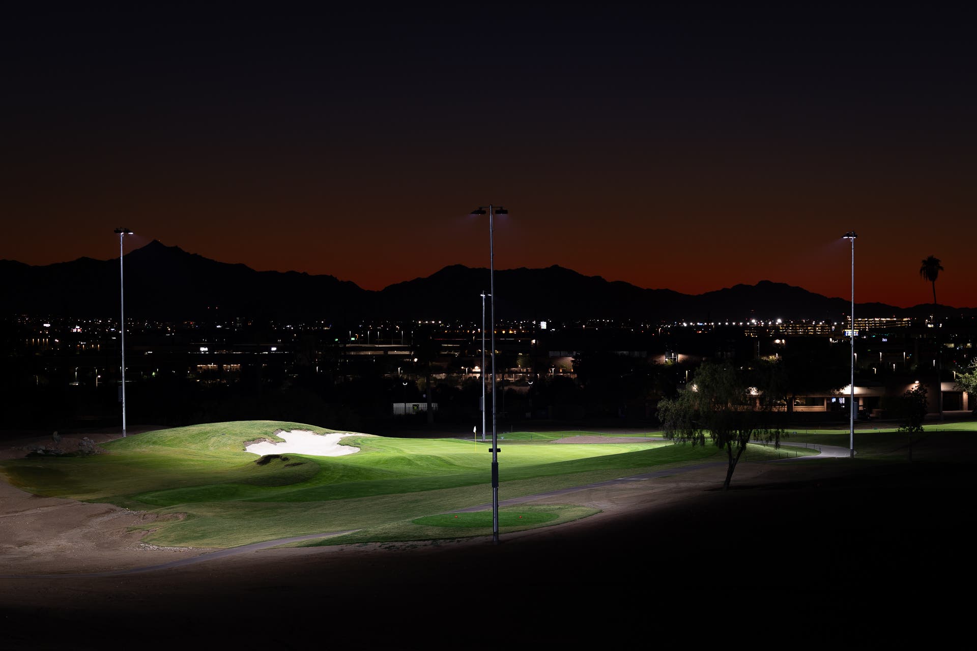 Landscape putting greens and fairway photo of the Grass Clippings Rolling Hills golf course
