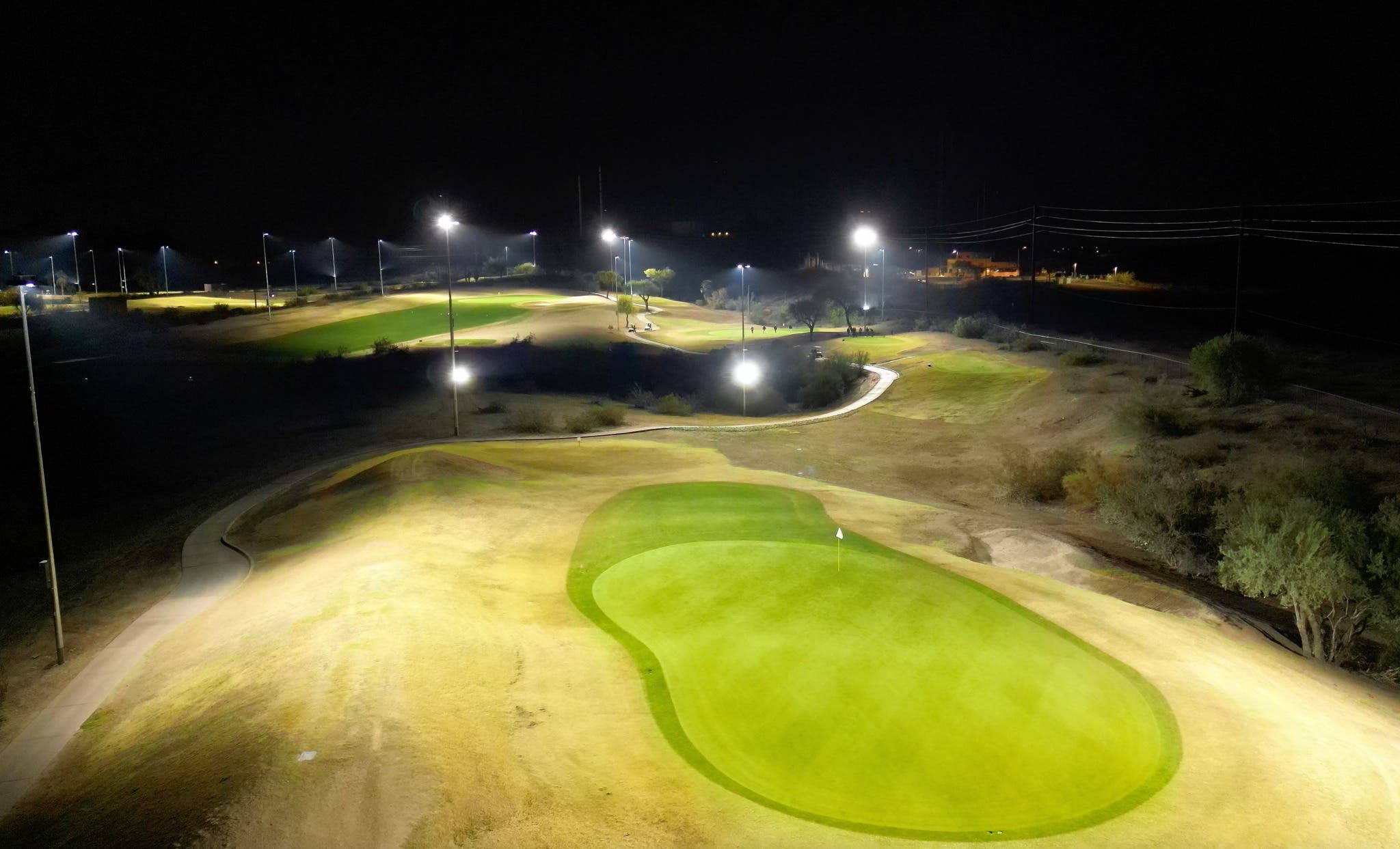 Landscape putting greens and fairway photo of the Grass Clippings Rolling Hills golf course