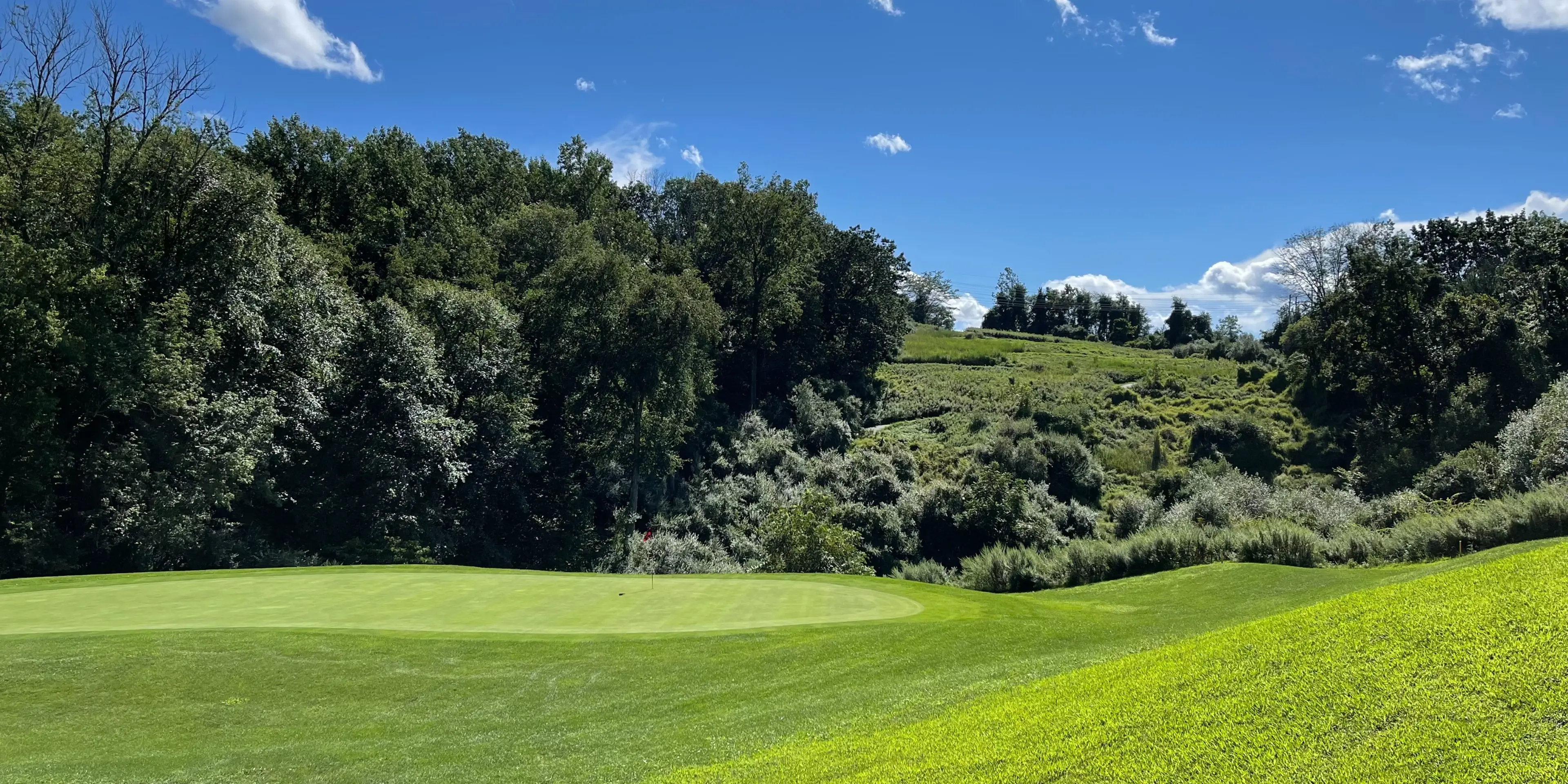 Landscape putting greens and fairway photo of the High Bridge Hills Golf Club golf course