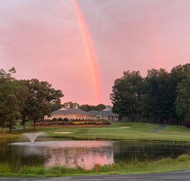 Landscape putting greens and fairway photo of the Lake Monticello Golf Course golf course