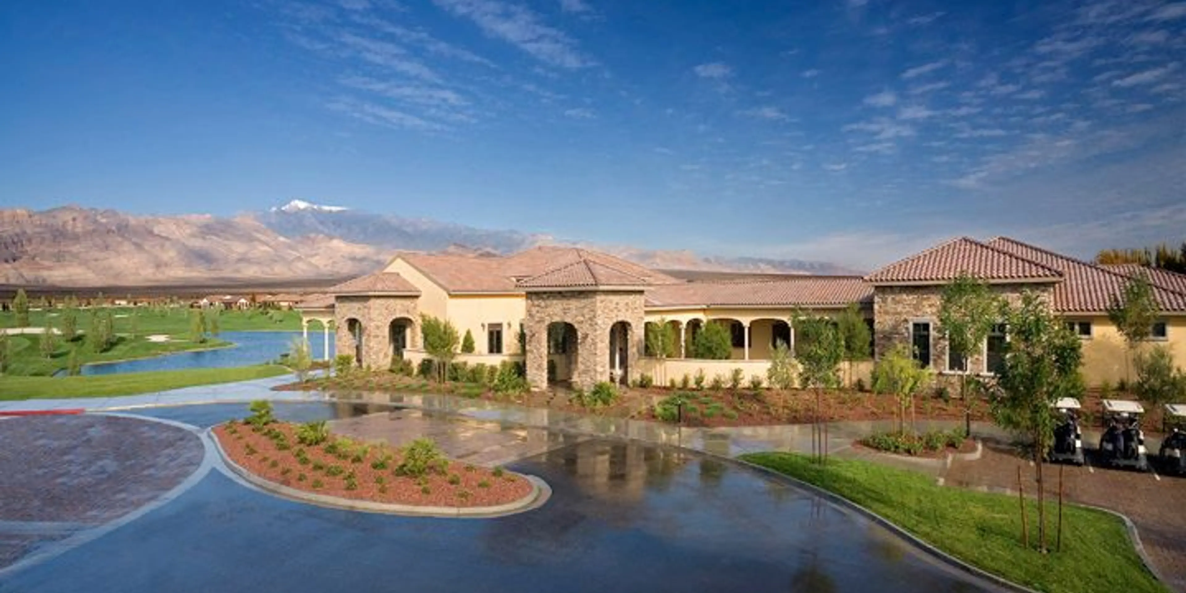 Landscape putting greens and fairway photo of the Mountain Falls Golf Club golf course