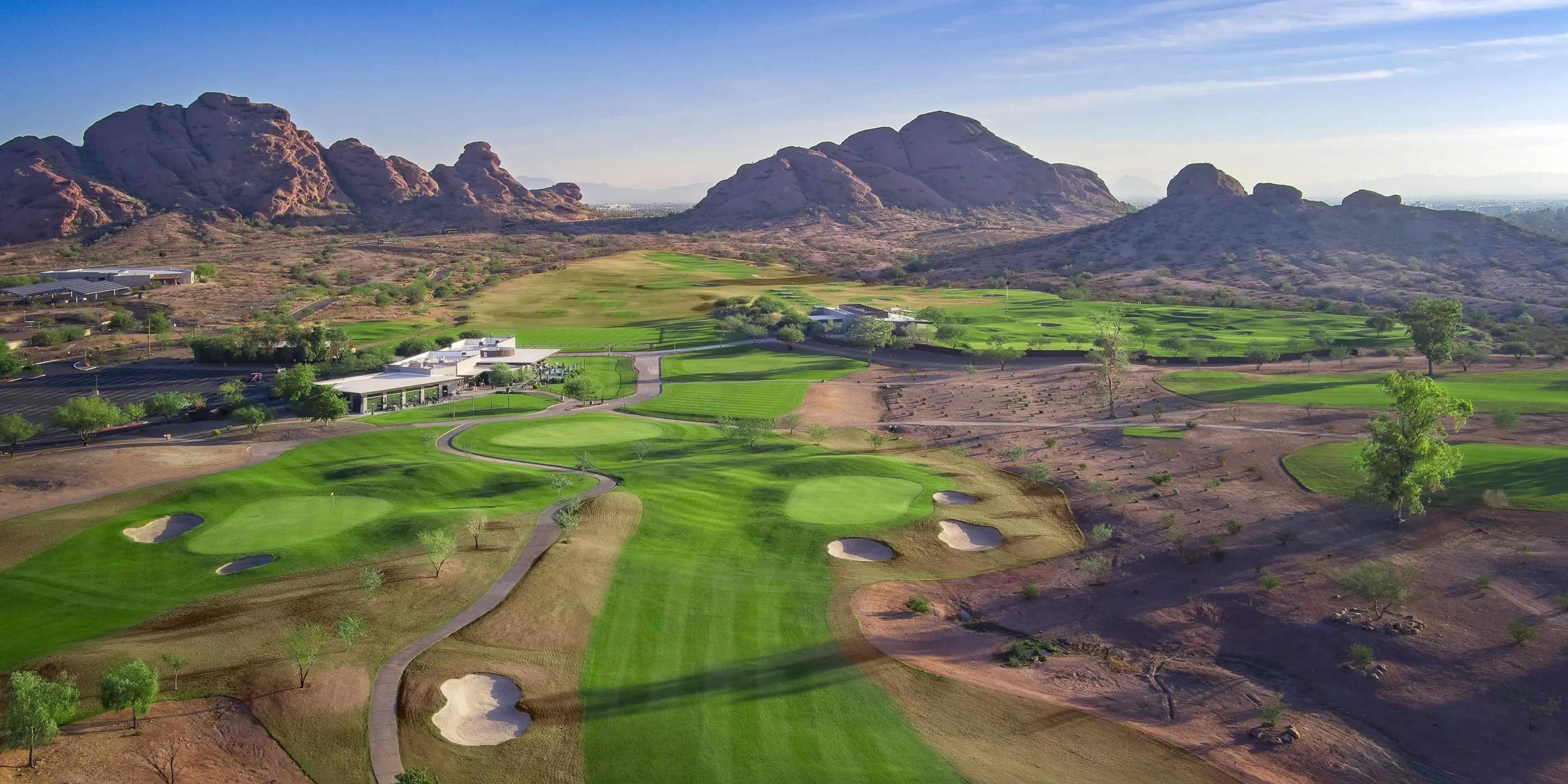 Landscape putting greens and fairway photo of the Papago Golf Club golf course