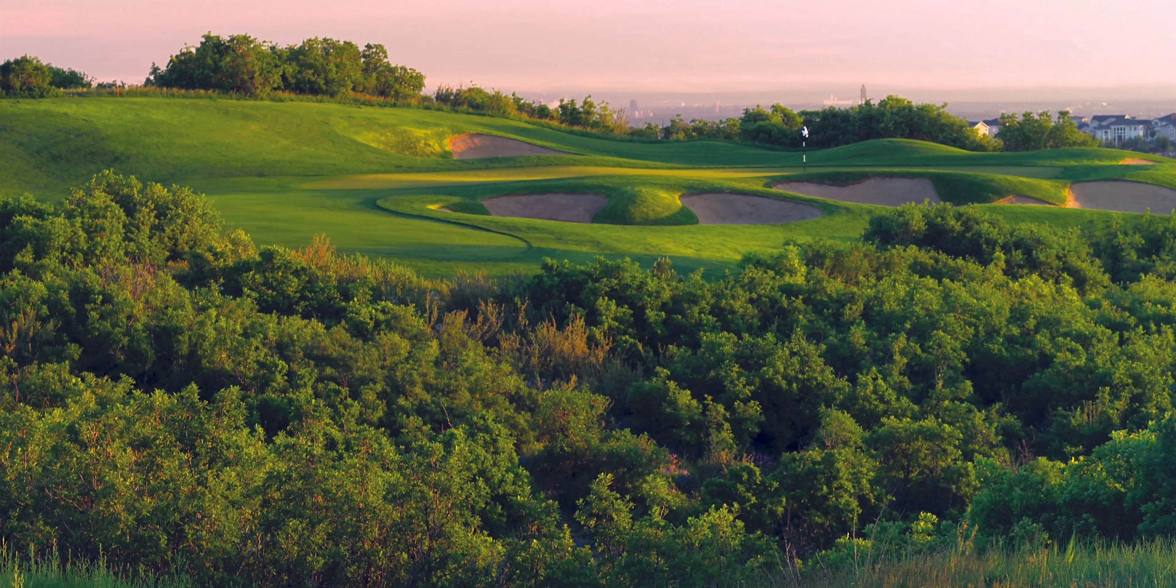 Landscape putting greens and fairway photo of the The Ridge golf course