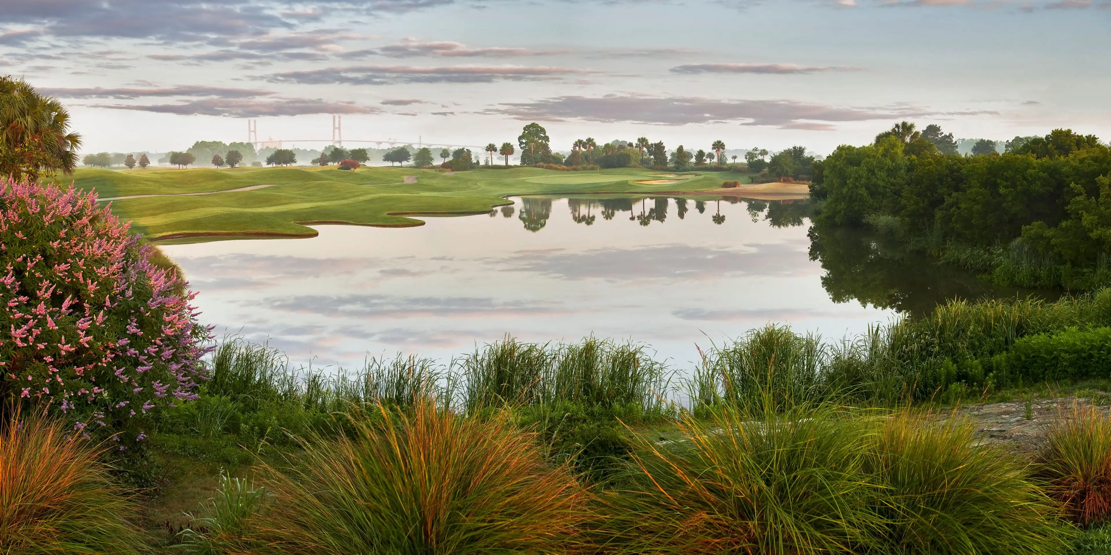 Landscape putting greens and fairway photo of the The Westin Savannah Harbor Golf Resort & Spa golf course
