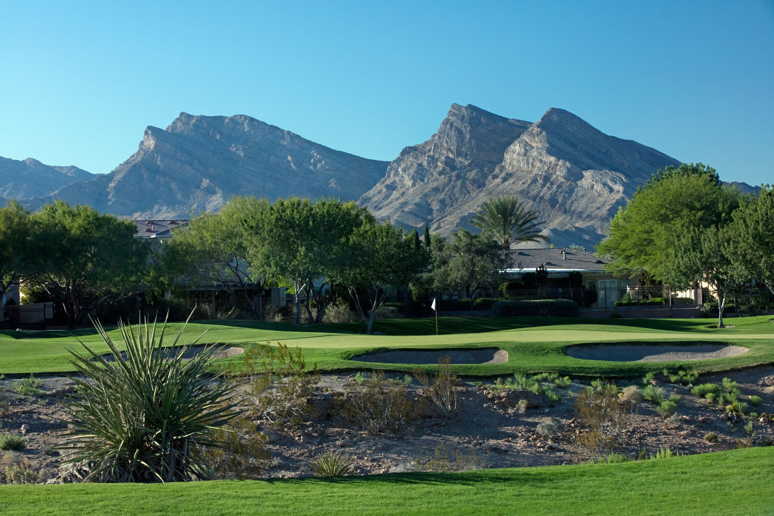 Landscape putting greens and fairway photo of the TPC Las Vegas golf course