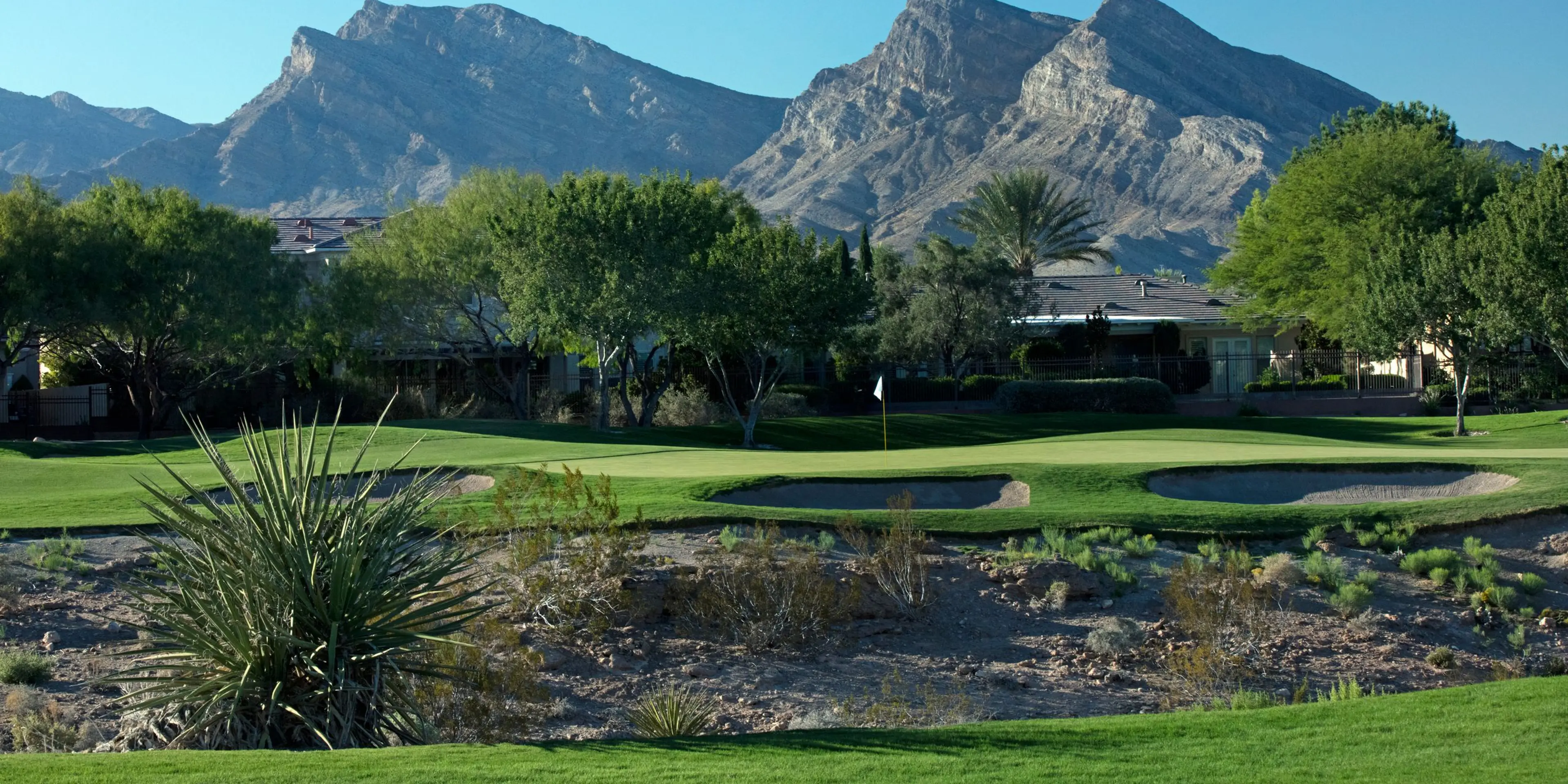 Landscape putting greens and fairway photo of the TPC Las Vegas golf course