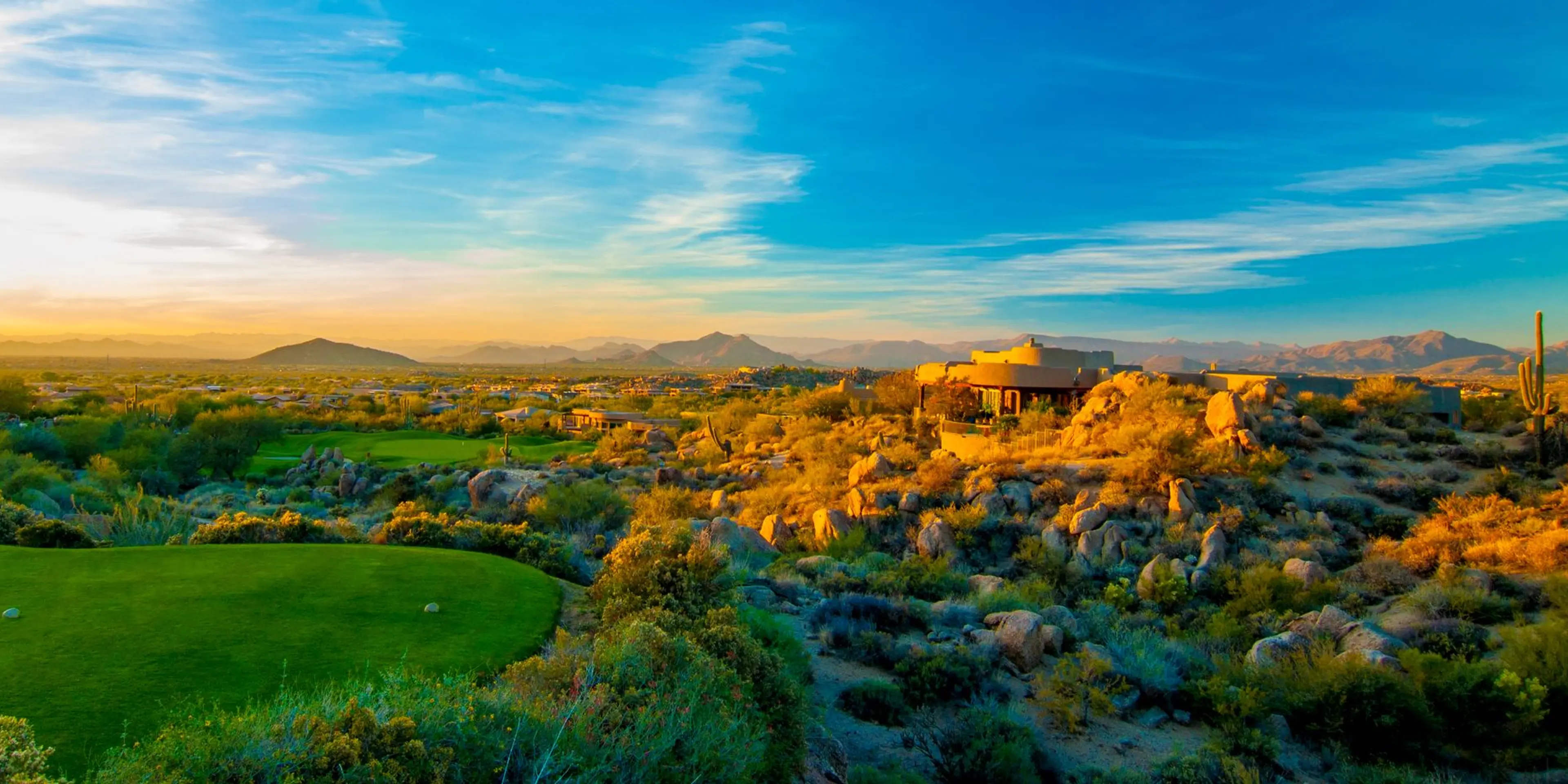 Landscape putting greens and fairway photo of the Troon North Golf Club golf course