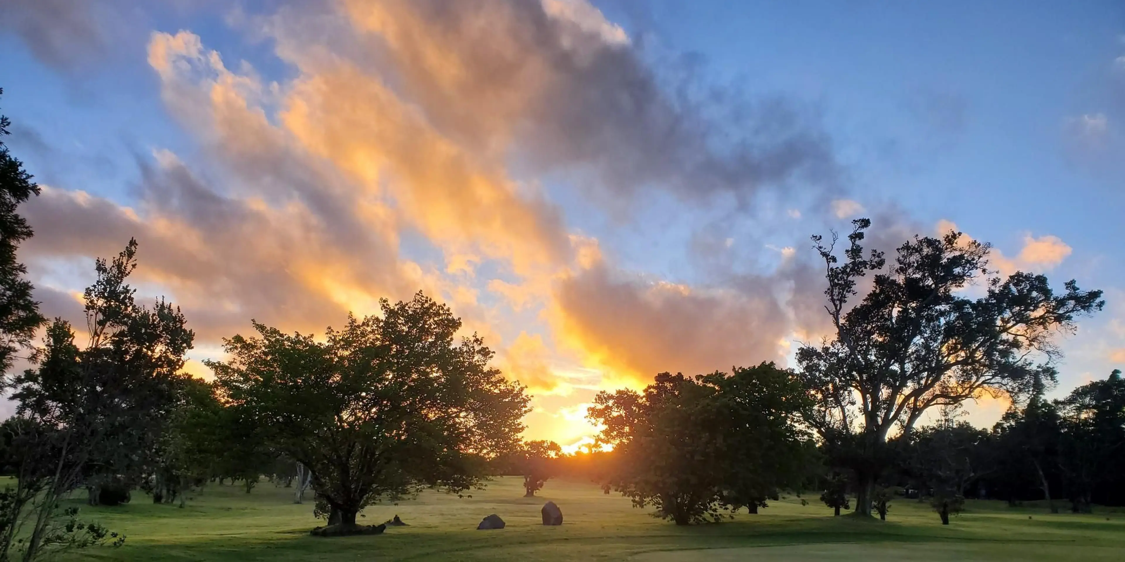 Landscape putting greens and fairway photo of the Volcano Golf Course golf course