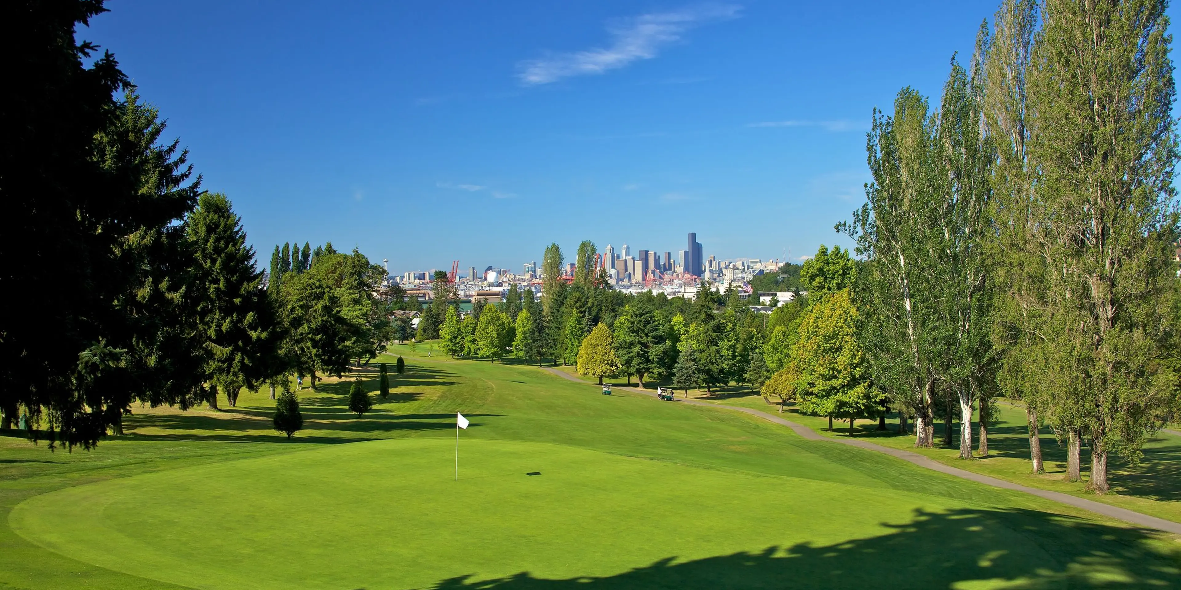 Landscape putting greens and fairway photo of the West Seattle Golf Course golf course